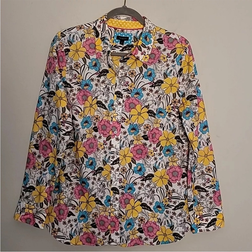 Talbots cotton floral button up shirt Sz Small S NWT One of a kind beautiful